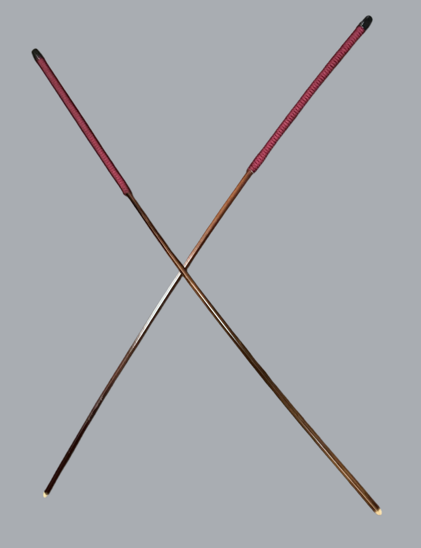 No Knot Smoked Dragon Canes Set of 2 / Knotless Smoked Dragon Canes / Ultimate Canes - 92 - 94 cms L & 12-12.5 / 11-11.5 mm D - 12” BURGUNDY Paracord Handles