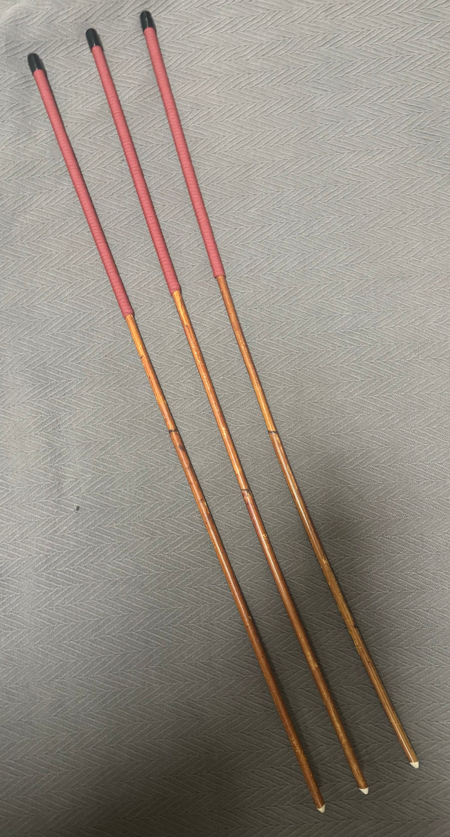 Smoked Dragon Canes / Dark Dragon Canes Set of 3 Canes - 95 to 98 cms Length - RED Paracord Handles - Stripewell Canes