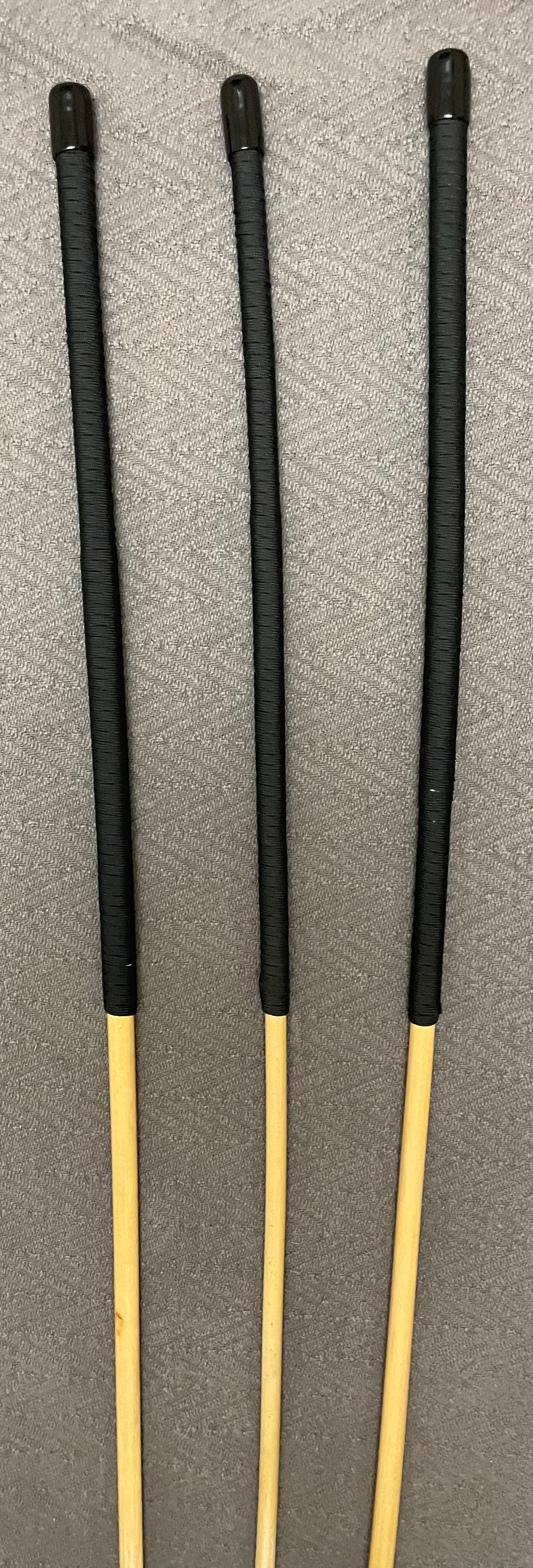 Miss Stripewell's English Discipline Trio Natural Dragon Canes / Punishment Canes / BDSM Canes Set of 3 - 102 to 105 cms L - Paracord Handles - Stripewell Canes