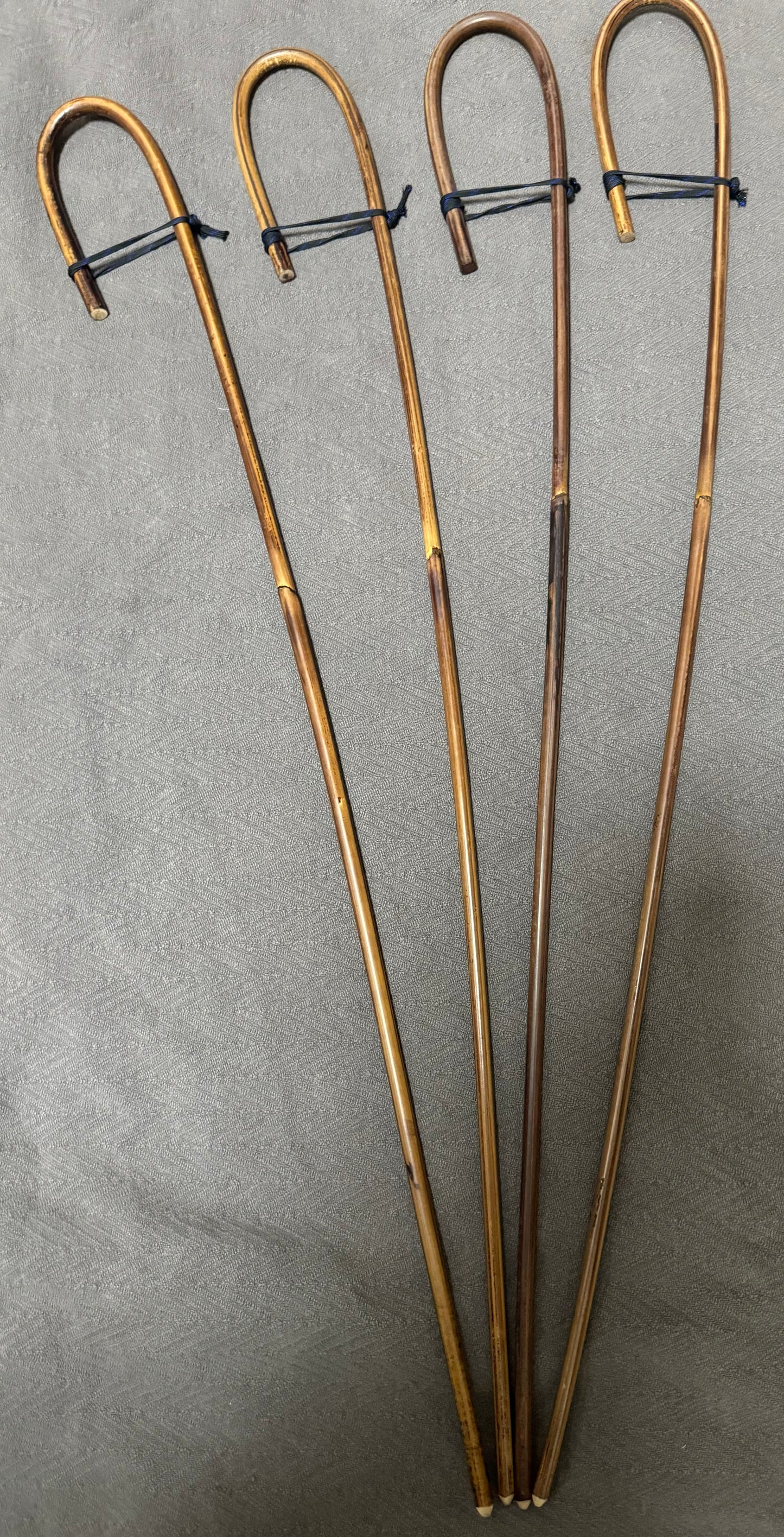 Elite / Single Knot English Crook Handle Smoked Dragon School Canes Set of 4 or 3 - Schoolmistress Punishment Canes - 90 to 93 cms L - Stripewell Canes