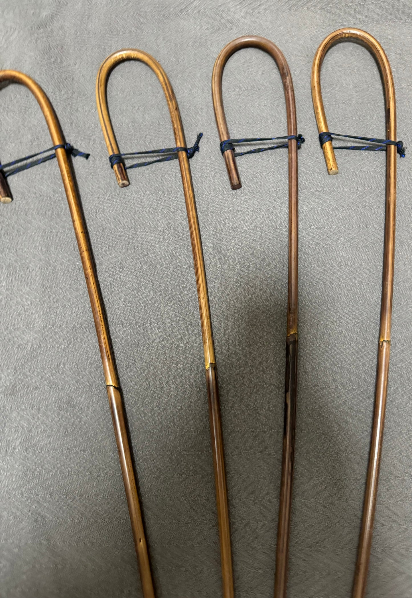 Elite / Single Knot English Crook Handle Smoked Dragon School Canes Set of 4 or 3 - Schoolmistress Punishment Canes - 90 to 93 cms L - Stripewell Canes