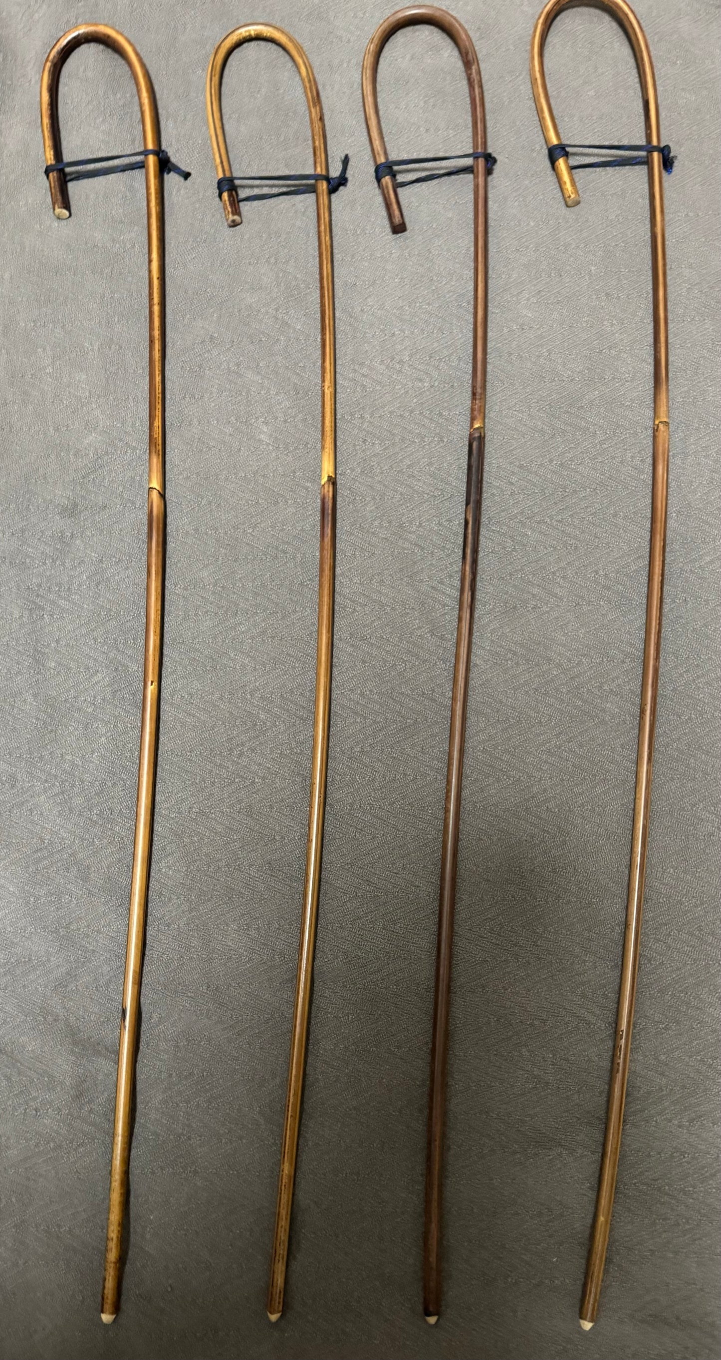 Elite / Single Knot English Crook Handle Smoked Dragon School Canes Set of 4 or 3 - Schoolmistress Punishment Canes - 90 to 93 cms L - Stripewell Canes
