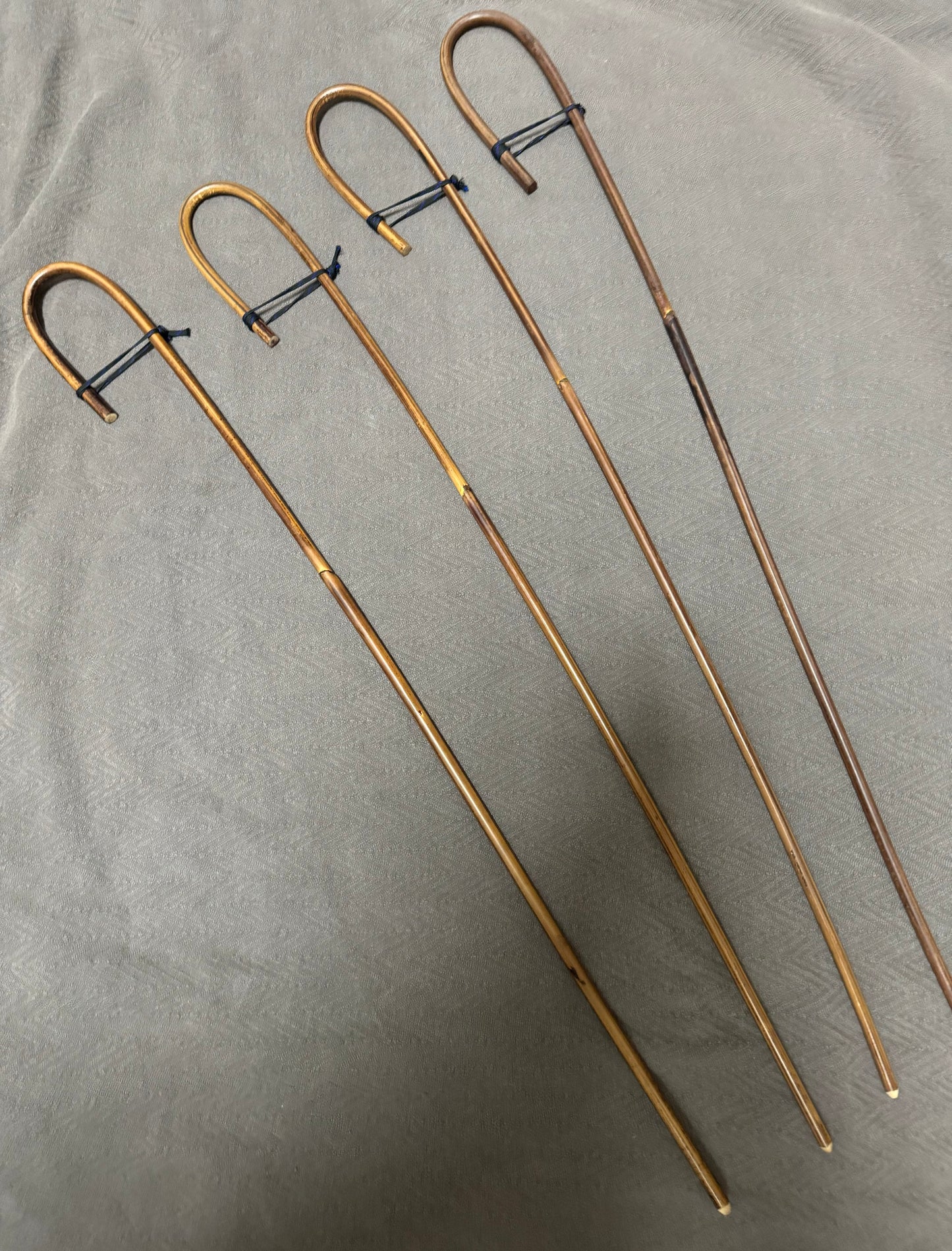 Elite / Single Knot English Crook Handle Smoked Dragon School Canes Set of 4 or 3 - Schoolmistress Punishment Canes - 90 to 93 cms L - Stripewell Canes