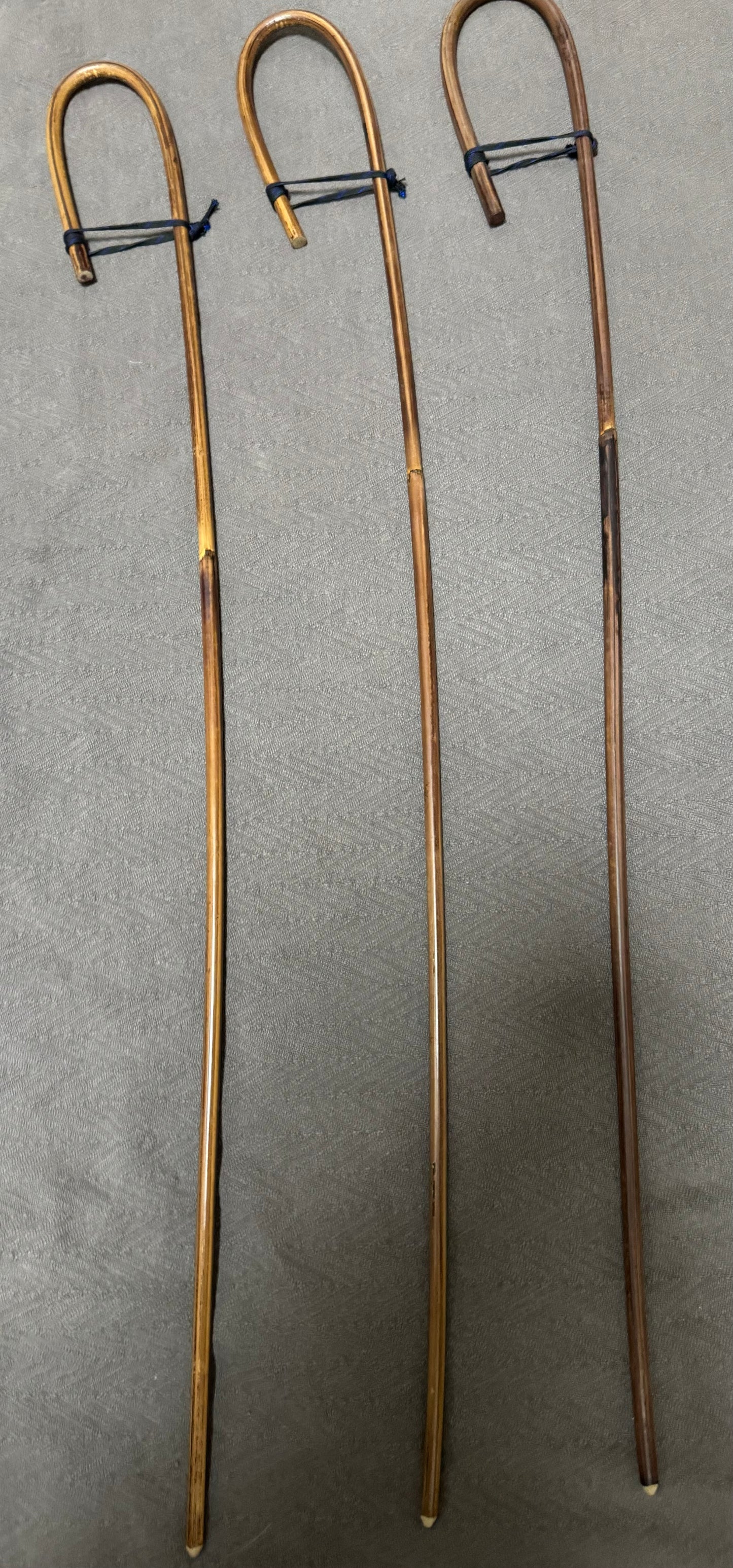 Elite / Single Knot English Crook Handle Smoked Dragon School Canes Set of 4 or 3 - Schoolmistress Punishment Canes - 90 to 93 cms L - Stripewell Canes