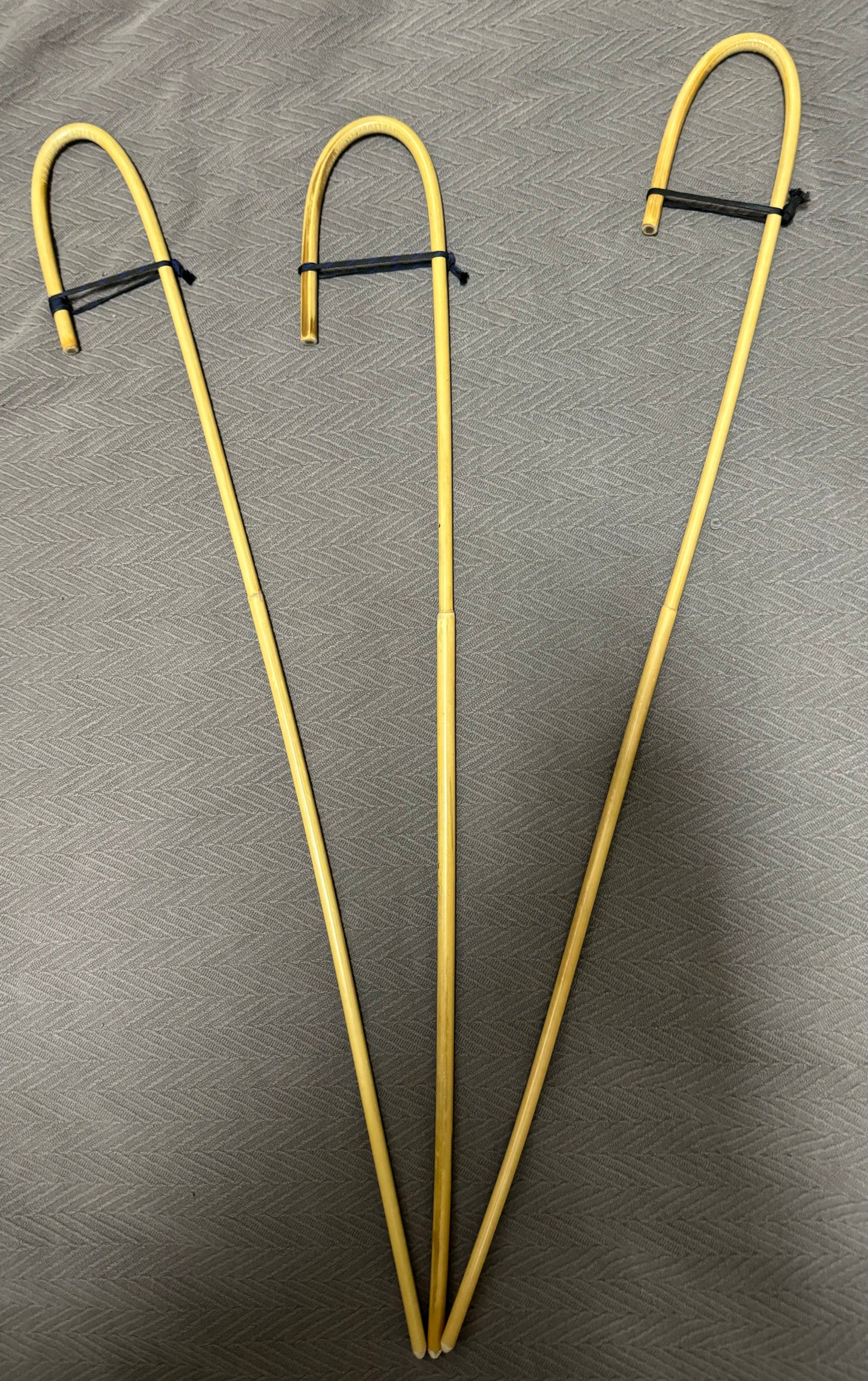 Elite English Crook Handle Dragon School Canes Set of 3 - Single Knot Schoolmistress Punishment Canes - 85 to 90 cms Length - Stripewell Canes