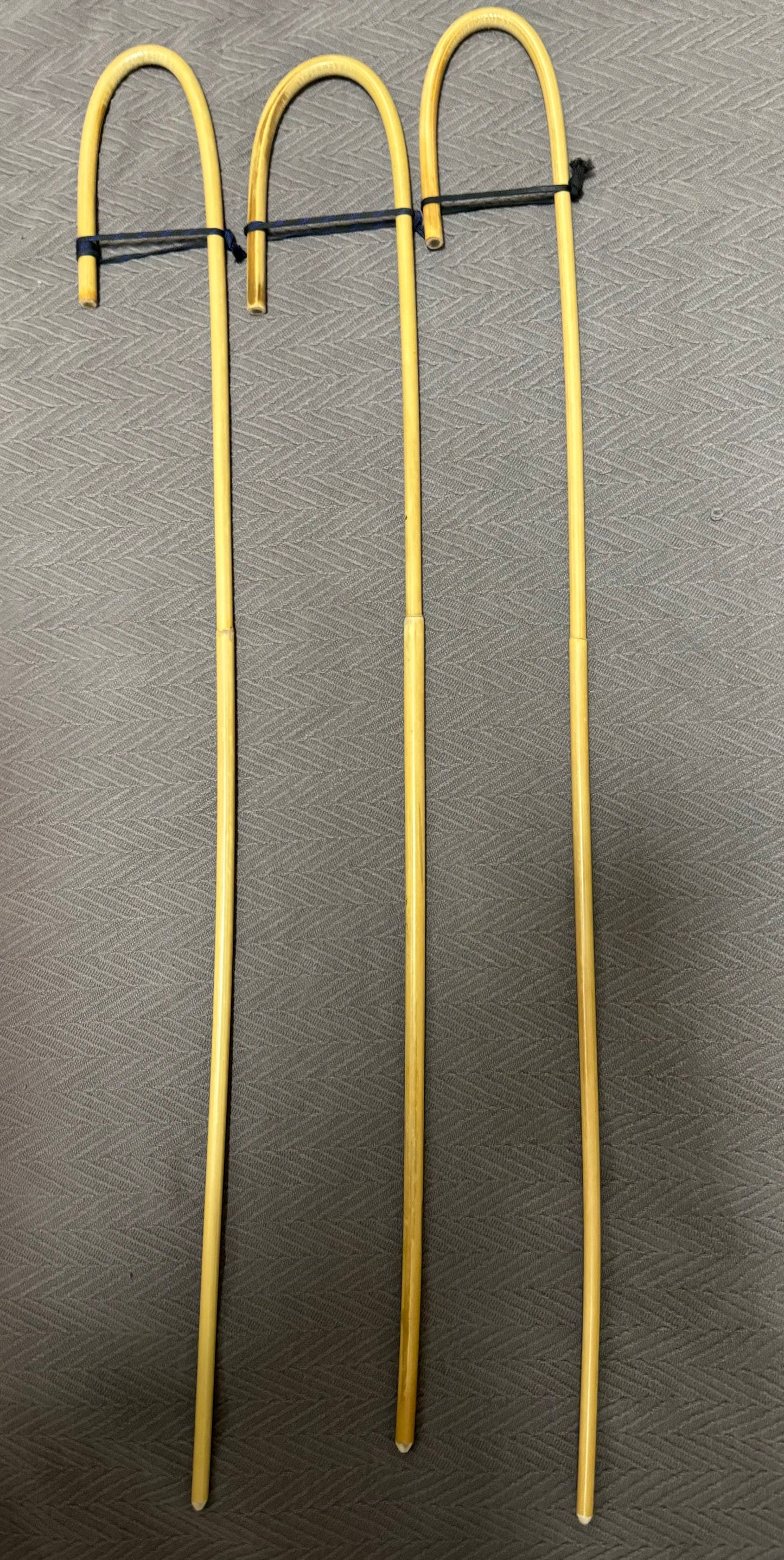Elite English Crook Handle Dragon School Canes Set of 3 - Single Knot Schoolmistress Punishment Canes - 85 to 90 cms Length - Stripewell Canes
