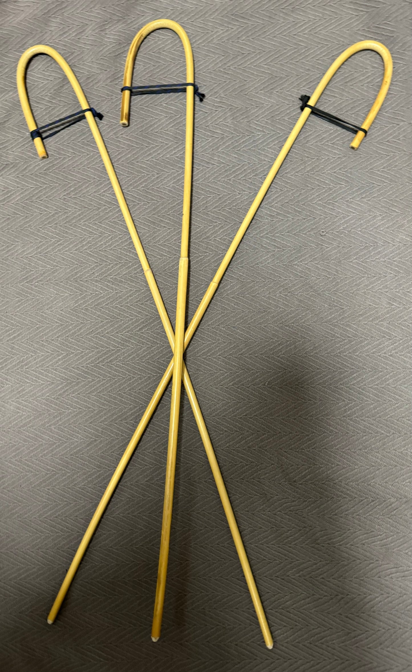 Elite English Crook Handle Dragon School Canes Set of 3 - Single Knot Schoolmistress Punishment Canes - 85 to 90 cms Length - Stripewell Canes