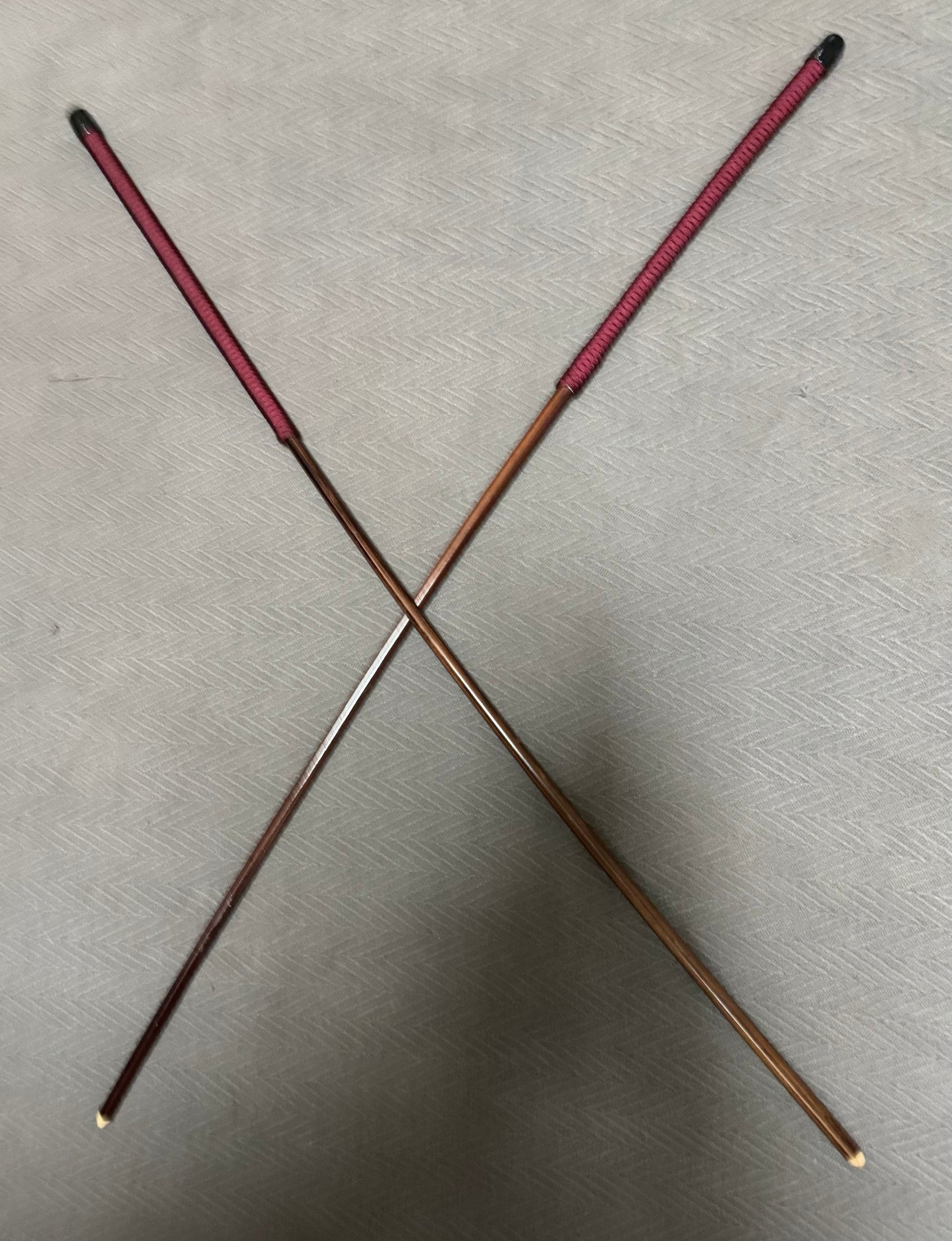 No Knot Smoked Dragon Canes / Knotless Smoked Dragon Canes Set of 2 - 90 - 92 cms length - BURGUNDY Paracord Handles - Stripewell Canes