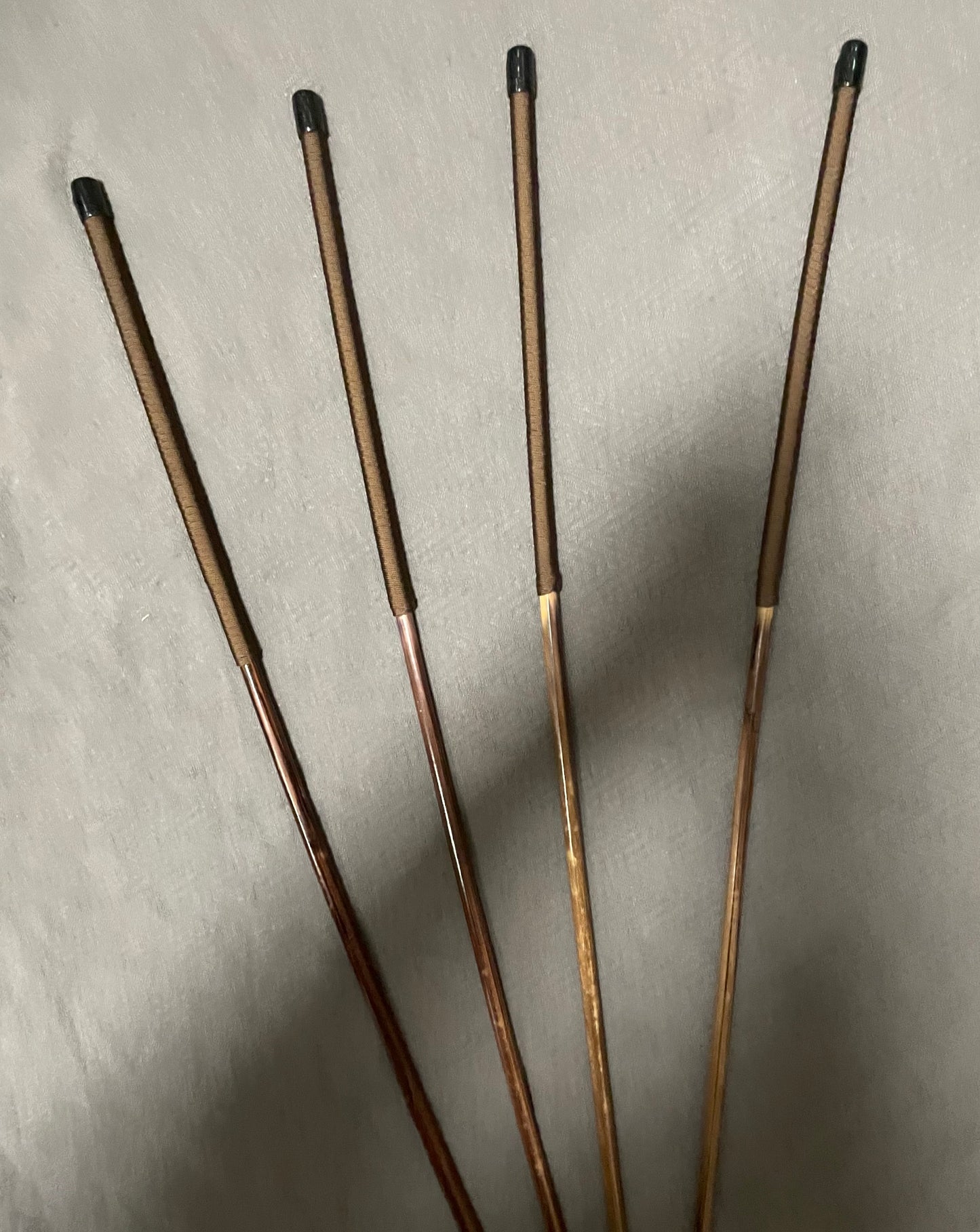 No Knot Smoked Dragon Canes / Knotless Smoked Dragon Canes / BDSM Rattan Cane Set of 4 - 95 cms length - Brown Paracord Handles