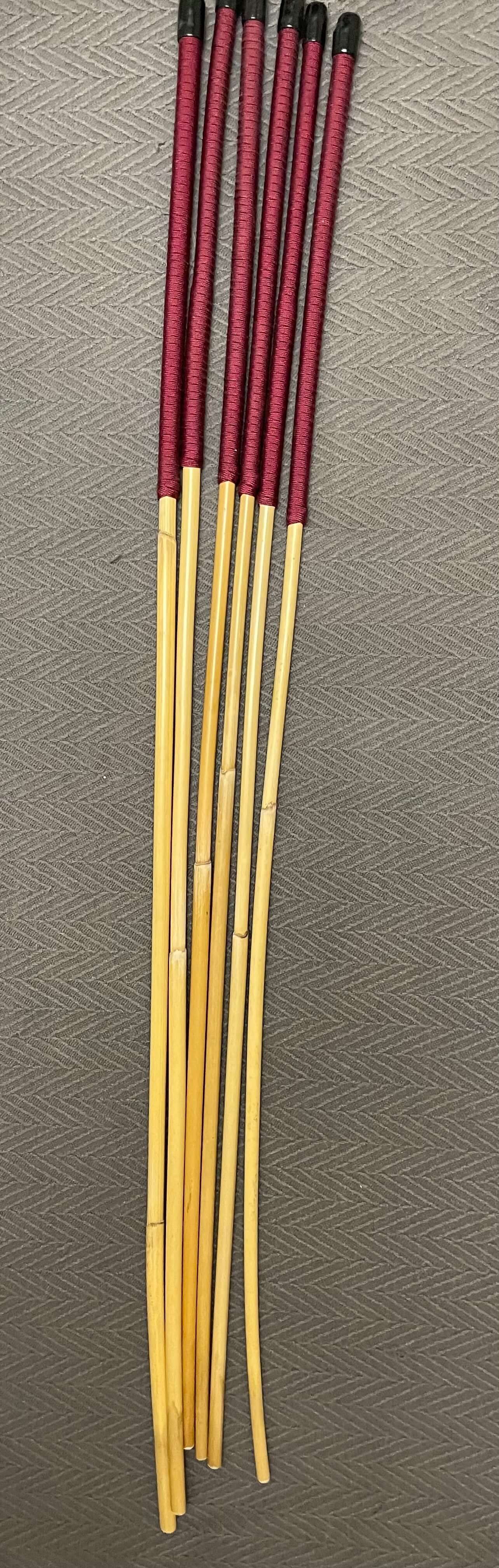 Dragon Canes / Punishment Canes / BDSM Canes Set of 6 - 95 to 100 cms Length - Red or Burgundy Paracord Handles - Stripewell Canes