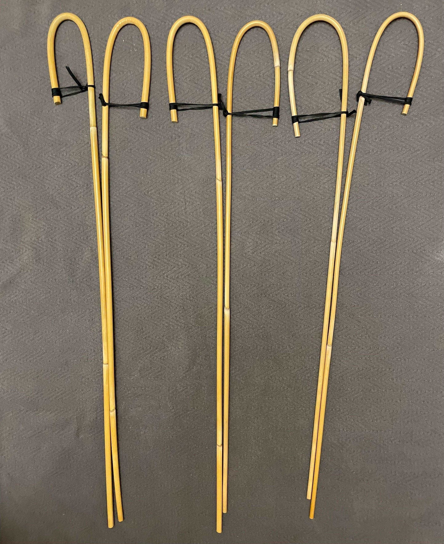 English Crook Handle School Canes - Set of 6 Natural Dragon Rattan School Canes / Crook Handle Canes / Punishment Canes - ENGLISH SCHOOL CANE SET - 90/95 cms Length - Stripewell Canes