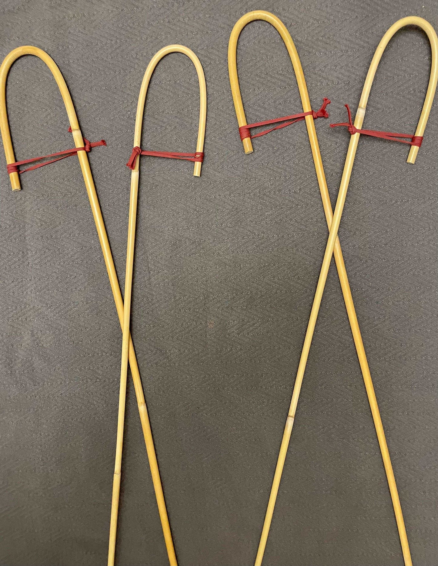 English Crook Handle School Canes - Set of 4 Natural Dragon Rattan School Canes / Crook Handle Canes / Punishment Canes - ENGLISH SCHOOL CANE SET - 90/95 cms Length - Stripewell Canes