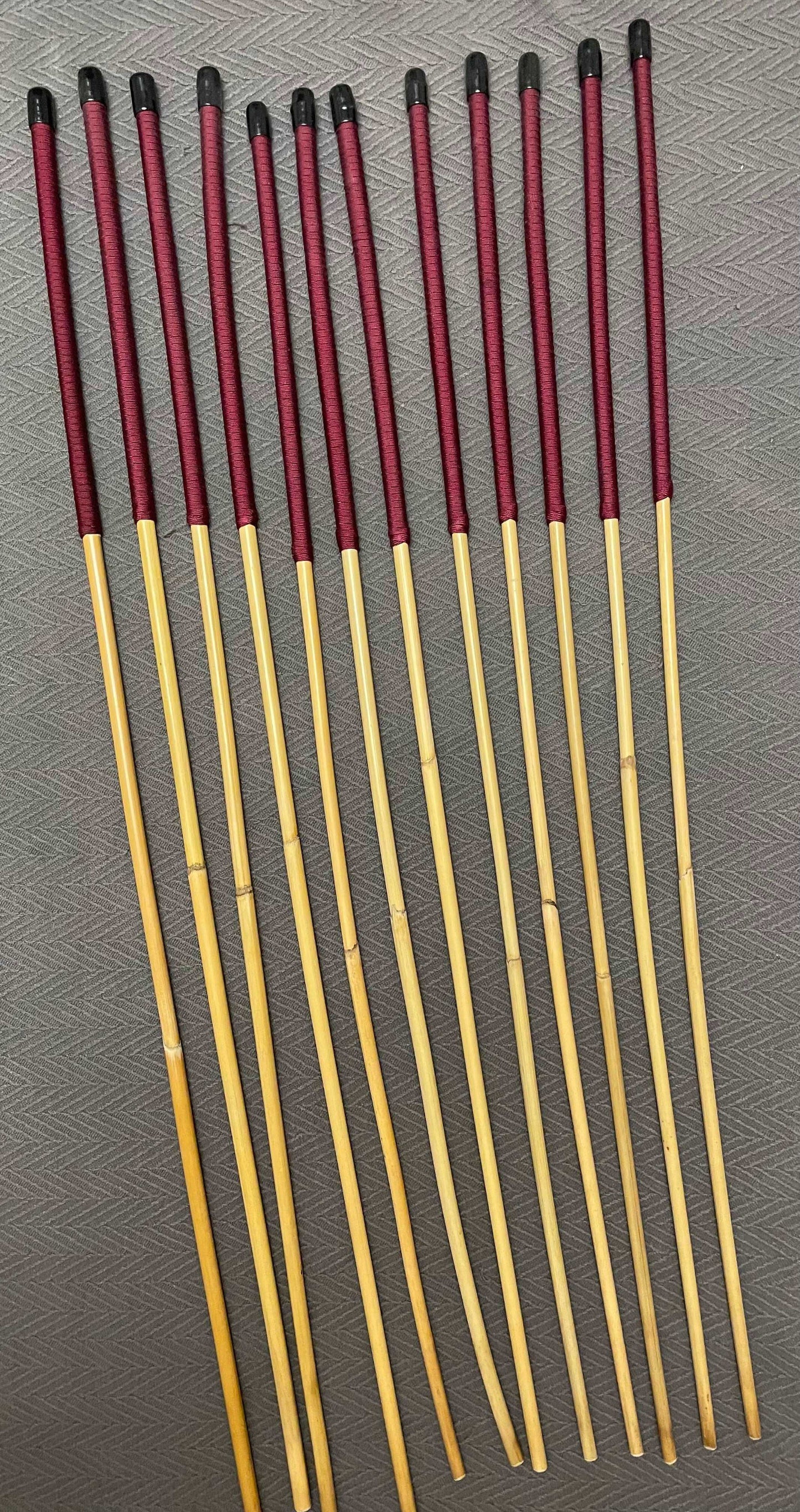 Set of 12 Natural Dragon Rattan Punishment Canes / School Canes / Whipping Canes - PRO SET - 95/100 cms Length - Stripewell Canes