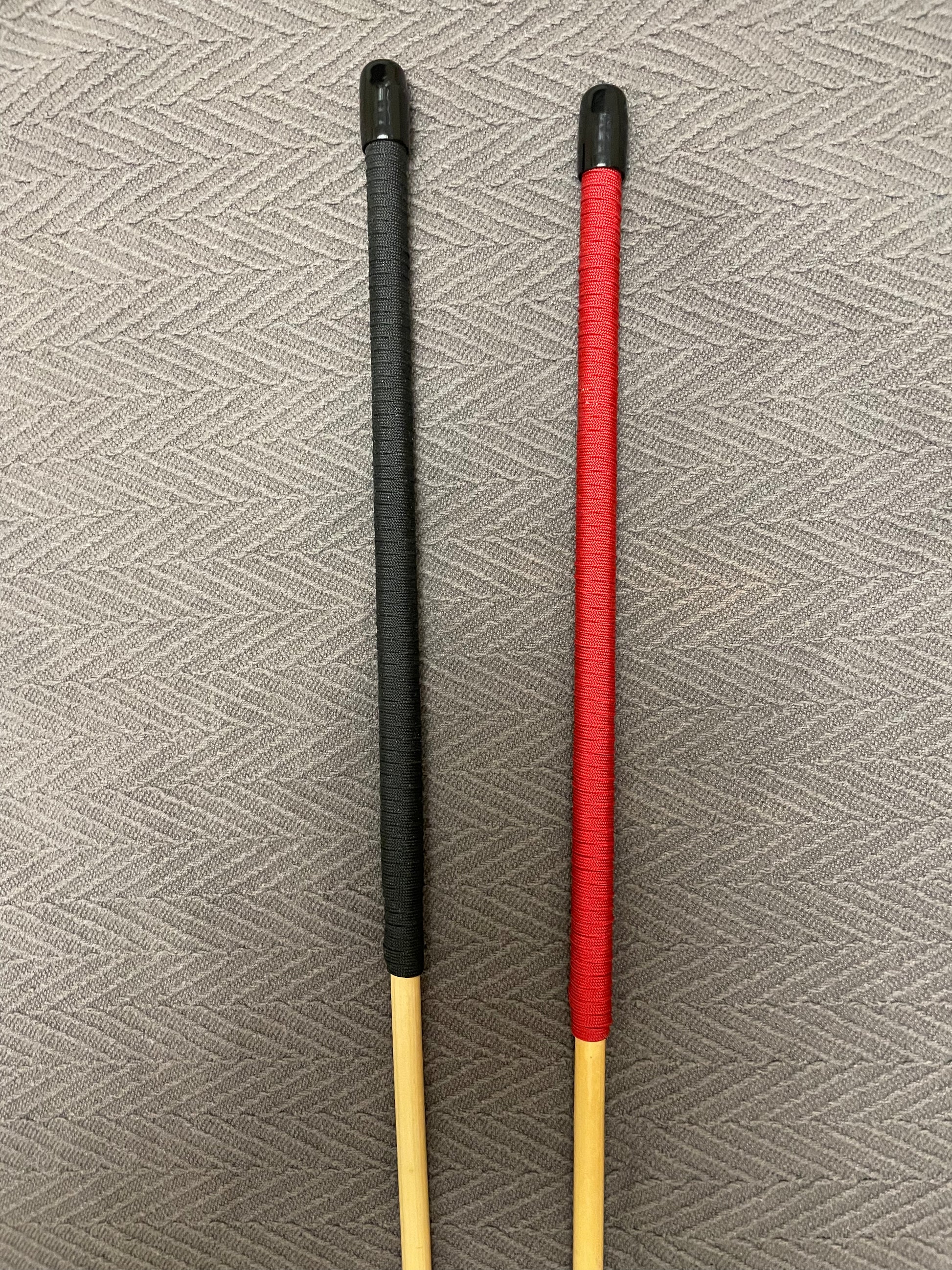 Elite / Single Knot Natural Dragon Canes / Punishment Canes - 110 to 115 cms L  - Paracord / Roo Leather Handles - Stripewell Canes