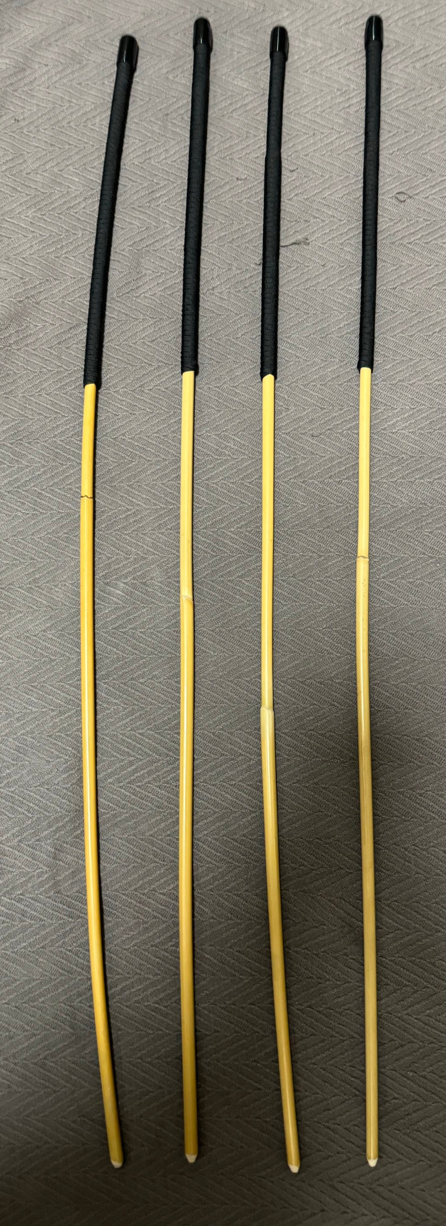 Dragon Cane Essentials Set of 4 Natural Dragon Rattan Canes / School Canes / Whipping Canes - ASSORTED SET - 85/90 cms Length - Stripewell Canes