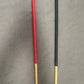 The Scorpion - Whippy Natural Dragon Rattan Cane / Punishment Cane - 105 cms L  & 8 - 9 mm Diameter - 14" BLACK/RED  Paracord  Handles - Stripewell Canes