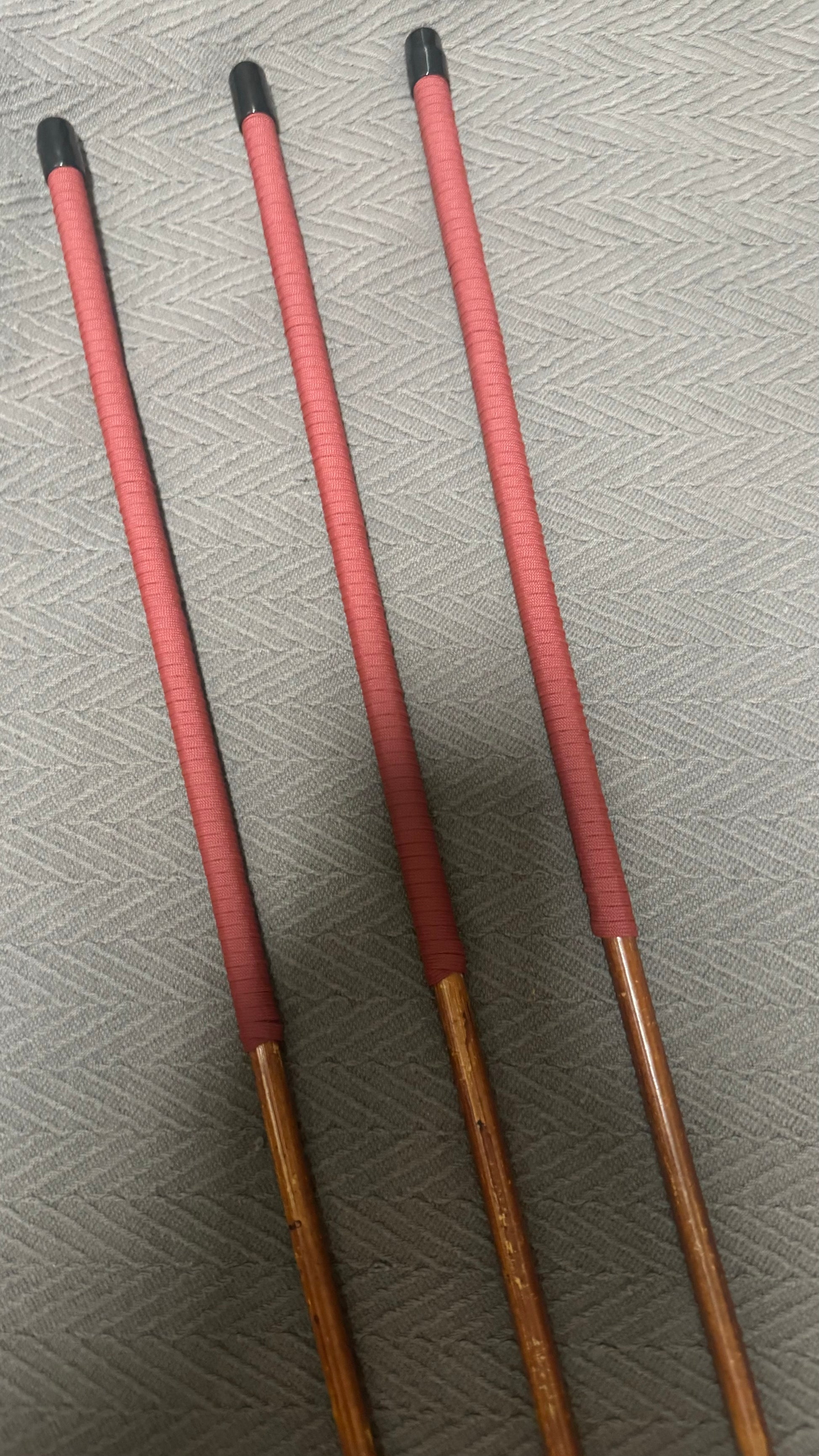 Smoked Dragon Canes / Dark Dragon Canes  Set of 3 Canes - 95 to 98 cms Length - RED Paracord Handles - Stripewell Canes