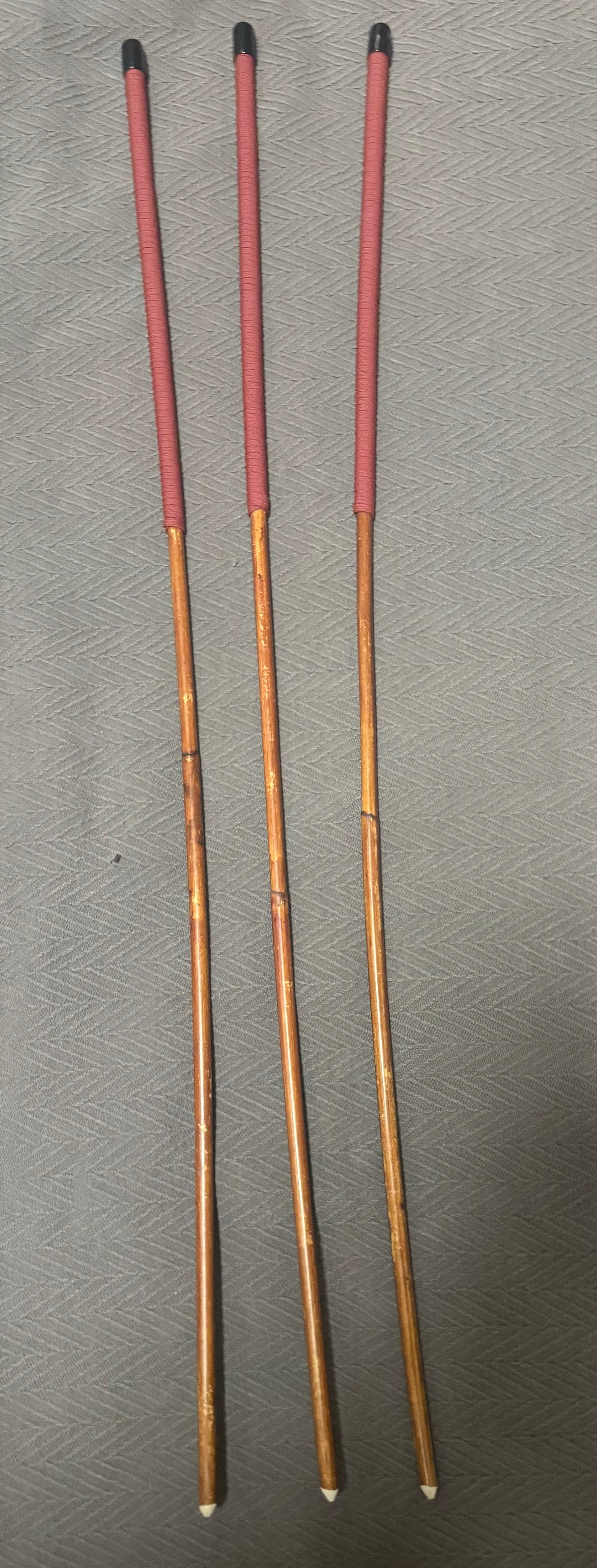 Smoked Dragon Canes / Dark Dragon Canes  Set of 3 Canes - 95 to 98 cms Length - RED Paracord Handles - Stripewell Canes