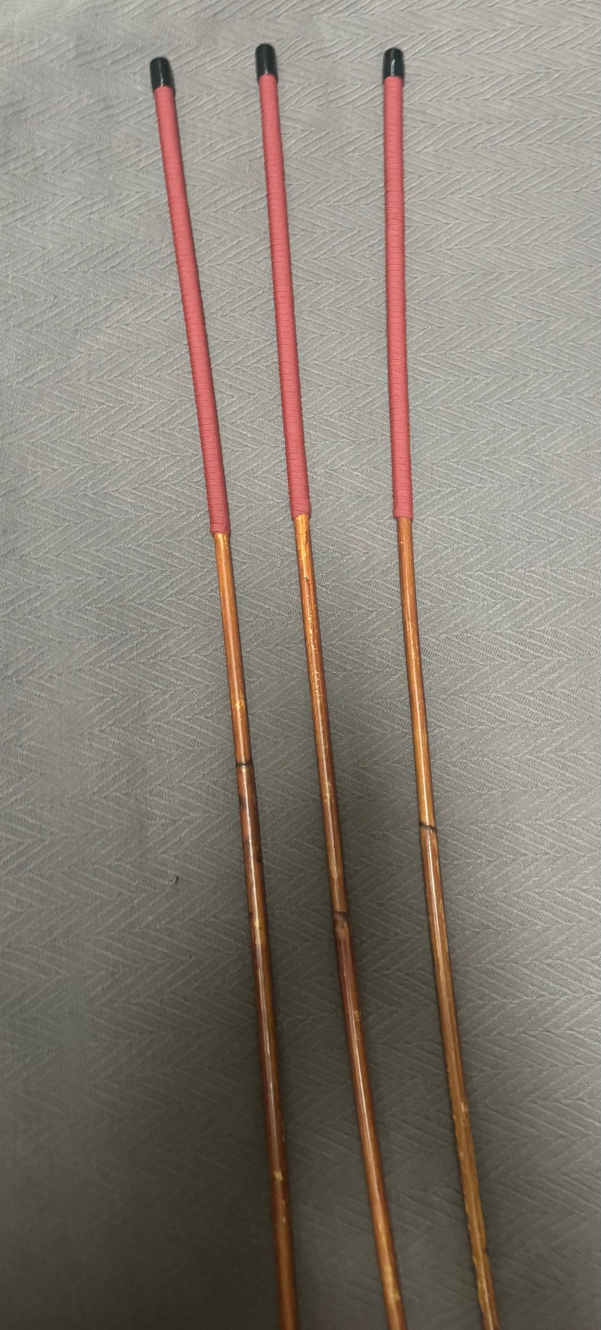 Smoked Dragon Canes / Dark Dragon Canes  Set of 3 Canes - 95 to 98 cms Length - RED Paracord Handles - Stripewell Canes