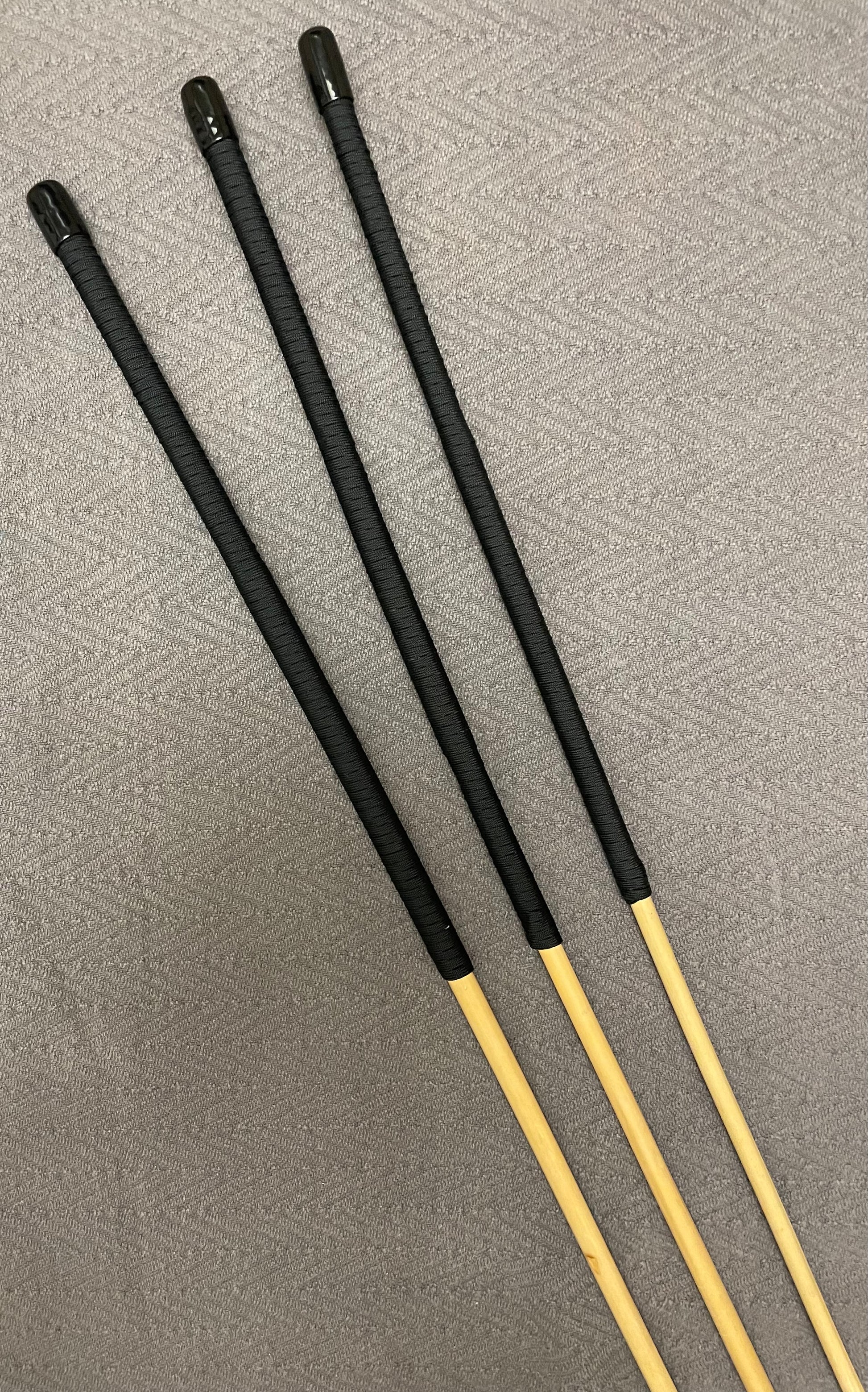 Miss Stripewell's English Discipline Trio Natural Dragon Canes / Punishment Canes / BDSM Canes Set of 3  - 102 to 105 cms L - Paracord Handles - Stripewell Canes