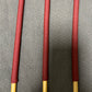 Senior Kooboo Rattan Punishment Canes / School Canes  Set of 3  - 80 - 82 cms L & 9 - 10 mm D - BRICK RED Paracord Handles - Stripewell Canes