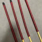 Pro Disciplinarian Toychest Essentials Set of 4 Natural Dragon Punishment Canes / School Canes / Whipping Canes - PRO SET - 98 to 102 cms L - 14" BLACK/RED Kangaroo Leather Handles