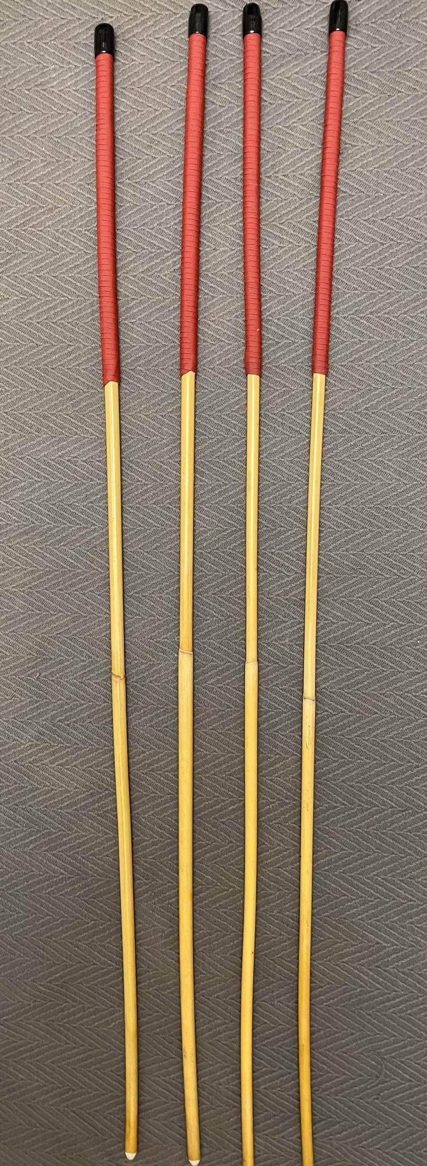 Thick and Thuddy Dragon Canes / Whipping Canes / Punishment Canes / BDSM Canes Set of 4 - 100 cms Length - RED Paracord Handles - Stripewell Canes