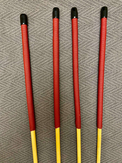 Thick and Thuddy Dragon Canes / Whipping Canes / Punishment Canes / BDSM Canes Set of 4 - 100 cms Length - RED Paracord Handles - Stripewell Canes