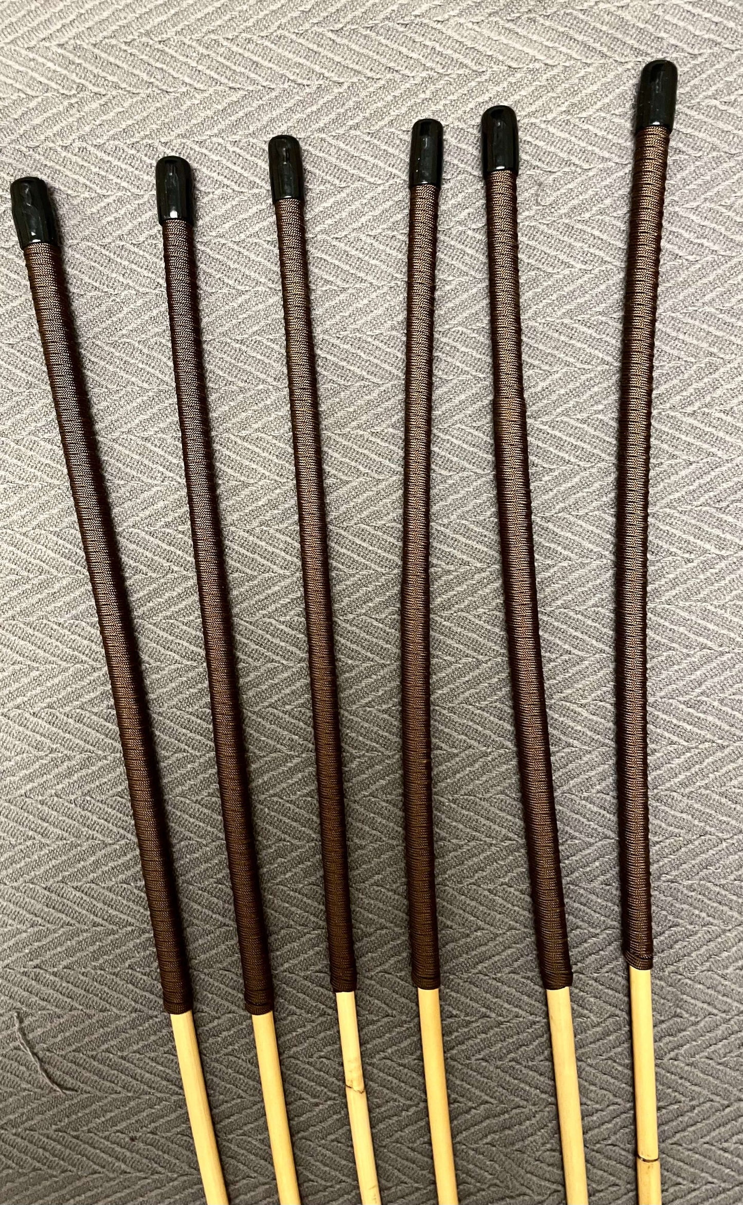 Whippy and Thin Natural Dragon Rattan Canes / School Canes / Whippy Canes Set of 6 - WHIPPY AND THIN SET - 95 cms Length - BROWN Handles