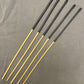 No Knot / Ultimate / Knotless Dragon Cane Set of 5  - 84 cms length - Black Kangaroo Leather Handles - Stripewell Canes