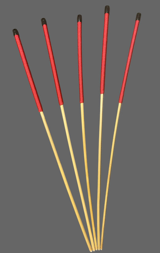 No Knot Dragon Canes / Ultimate Dragon Cane / Knotless Rattan Cane / BDSM Rattan Cane Set of 5 - 84 - 86 cms length - Black / Imperial Red Paracord Handles