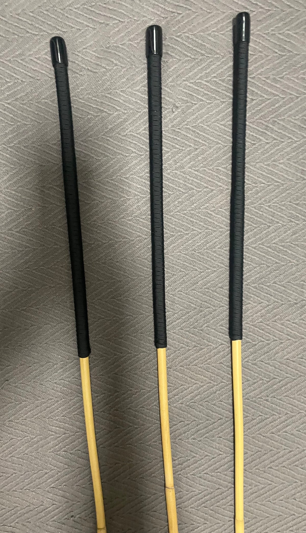 Set of 3 Natural Dragon Canes / School Canes - 95 cms - Black handles