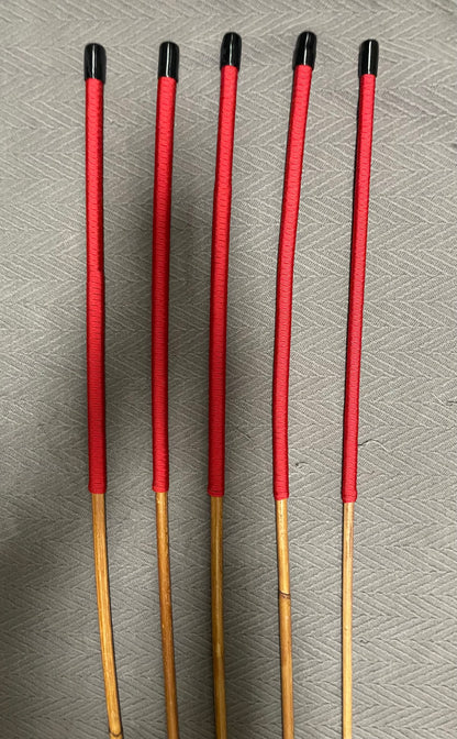 Smoked Dragon Canes / Dark Dragon Canes / Punishment Canes / BDSM Canes Set of 5 Canes - 100 cms Length - RED Paracord Handles - Stripewell Canes