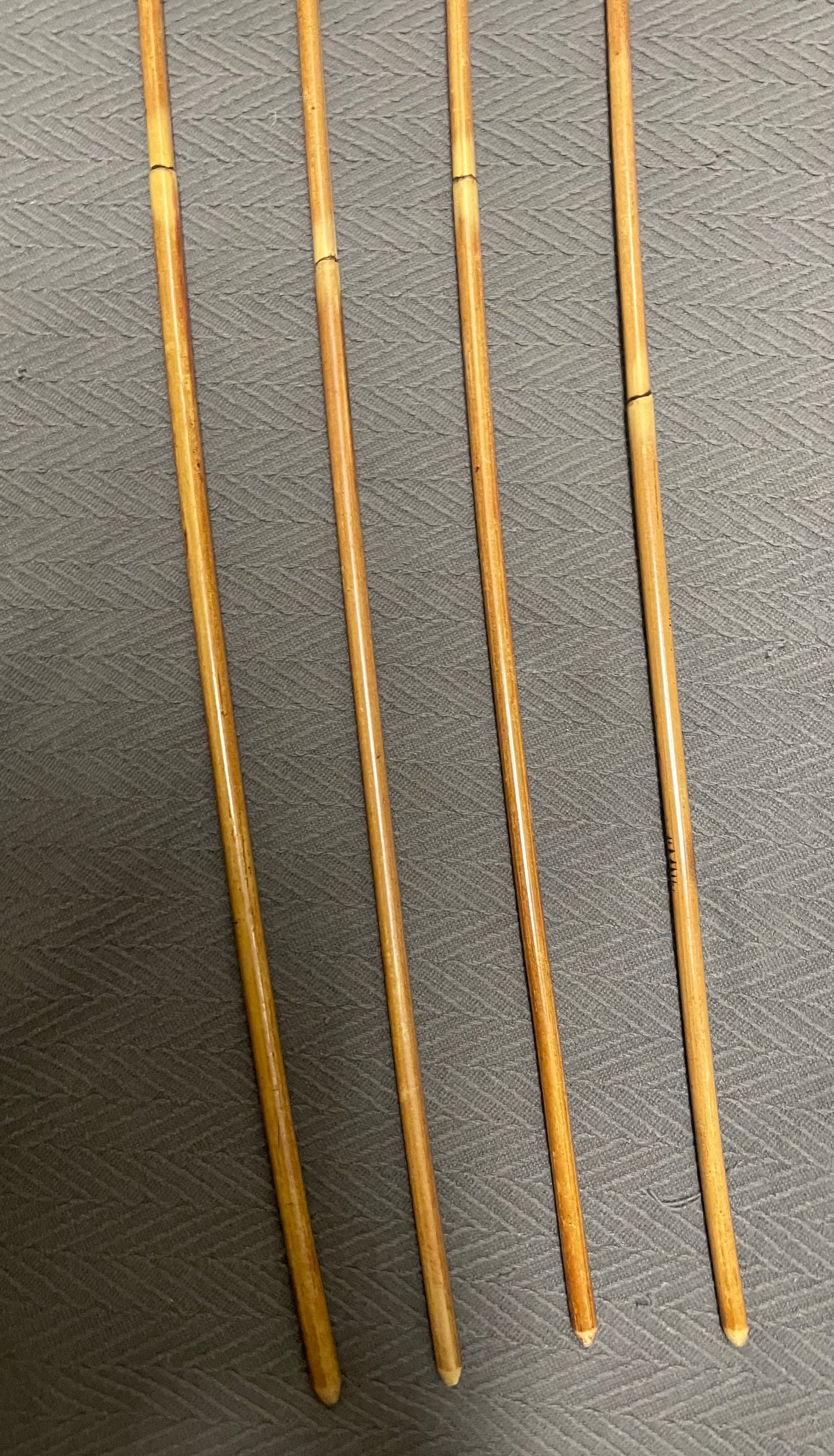 Golden Honey Smoked Dragon Canes / Golden Dragon Canes / Punishment Set of 4 Canes - 95 to 98 cms Length - BLACK Paracord Handles - Stripewell Canes