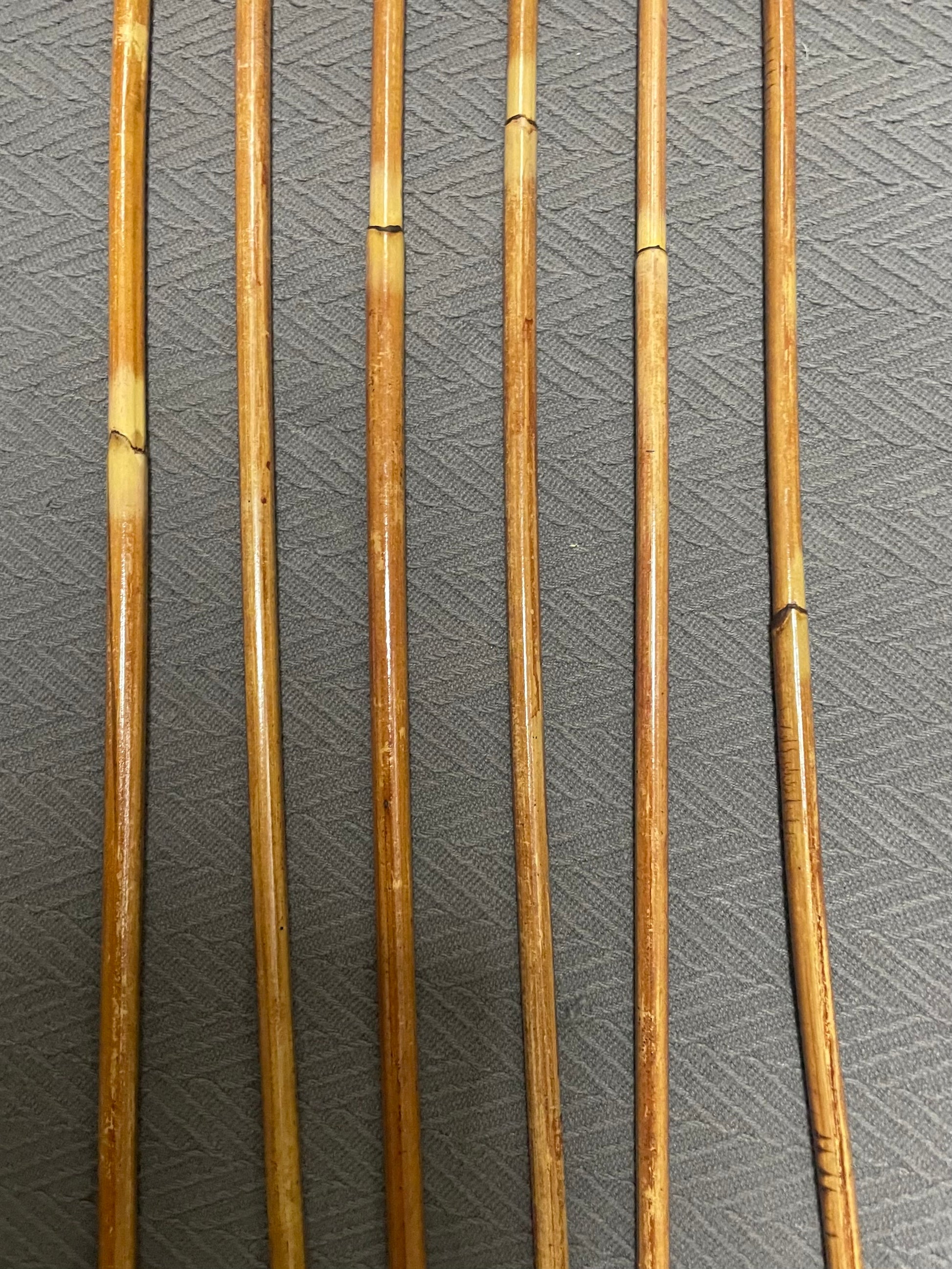 Golden Smoked Dragon Canes / Punishment Canes Set of 6 Canes - 95 to 98 cms Length - BRICK RED Paracord Handles - Stripewell Canes