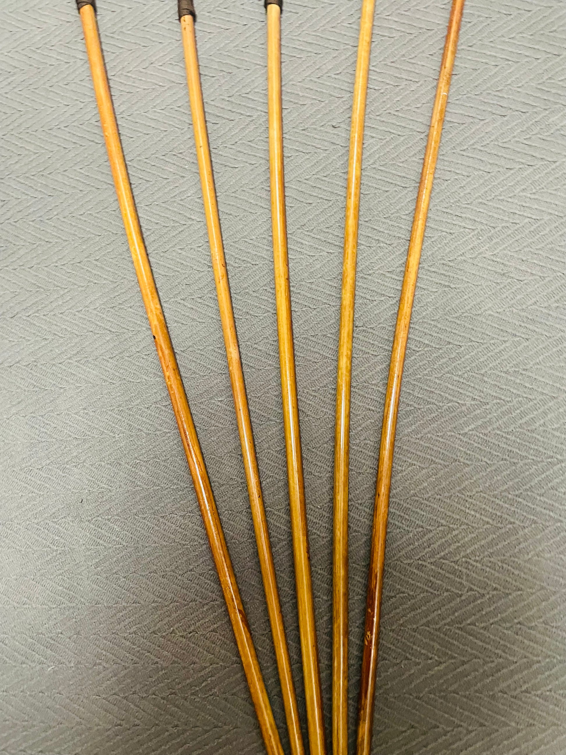 No Knot Golden Smoked Dragon Canes / Knotless Smoked Dragon Canes  / Set of 5  - 90 to 95 cms length - Brown Paracord Handles - Stripewell Canes