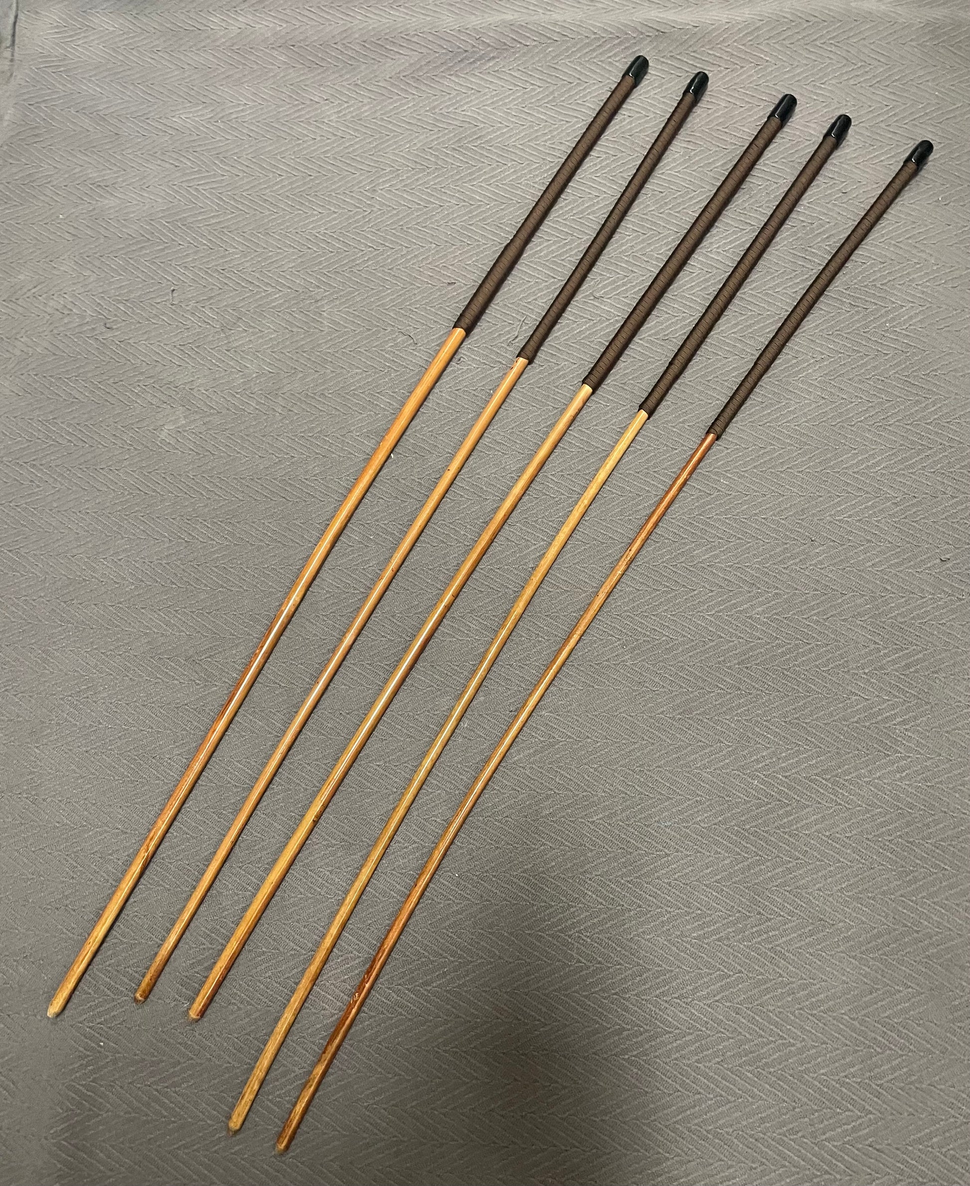 No Knot Golden Smoked Dragon Canes / Knotless Smoked Dragon Canes  / Set of 5  - 90 to 95 cms length - Brown Paracord Handles - Stripewell Canes