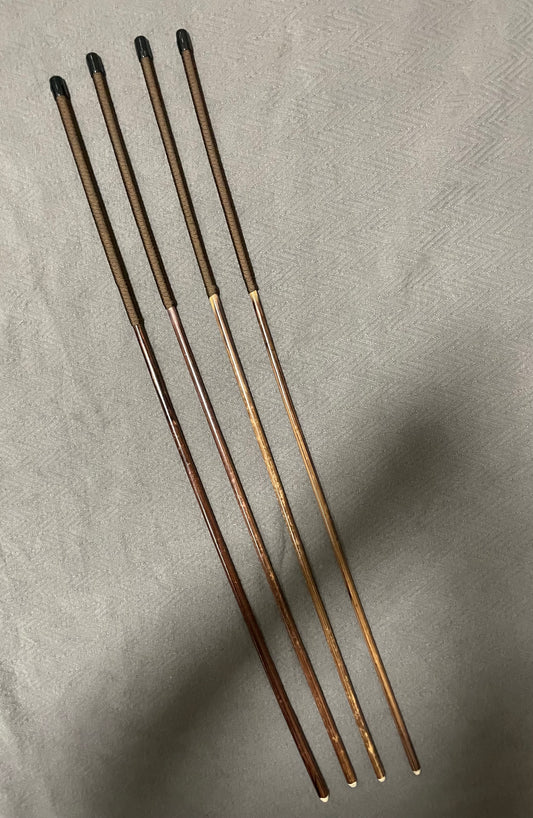 No Knot Smoked Dragon Canes / Knotless Smoked Dragon Canes  / BDSM Rattan Cane Set of 4  - 95 cms length - Brown Paracord Handles