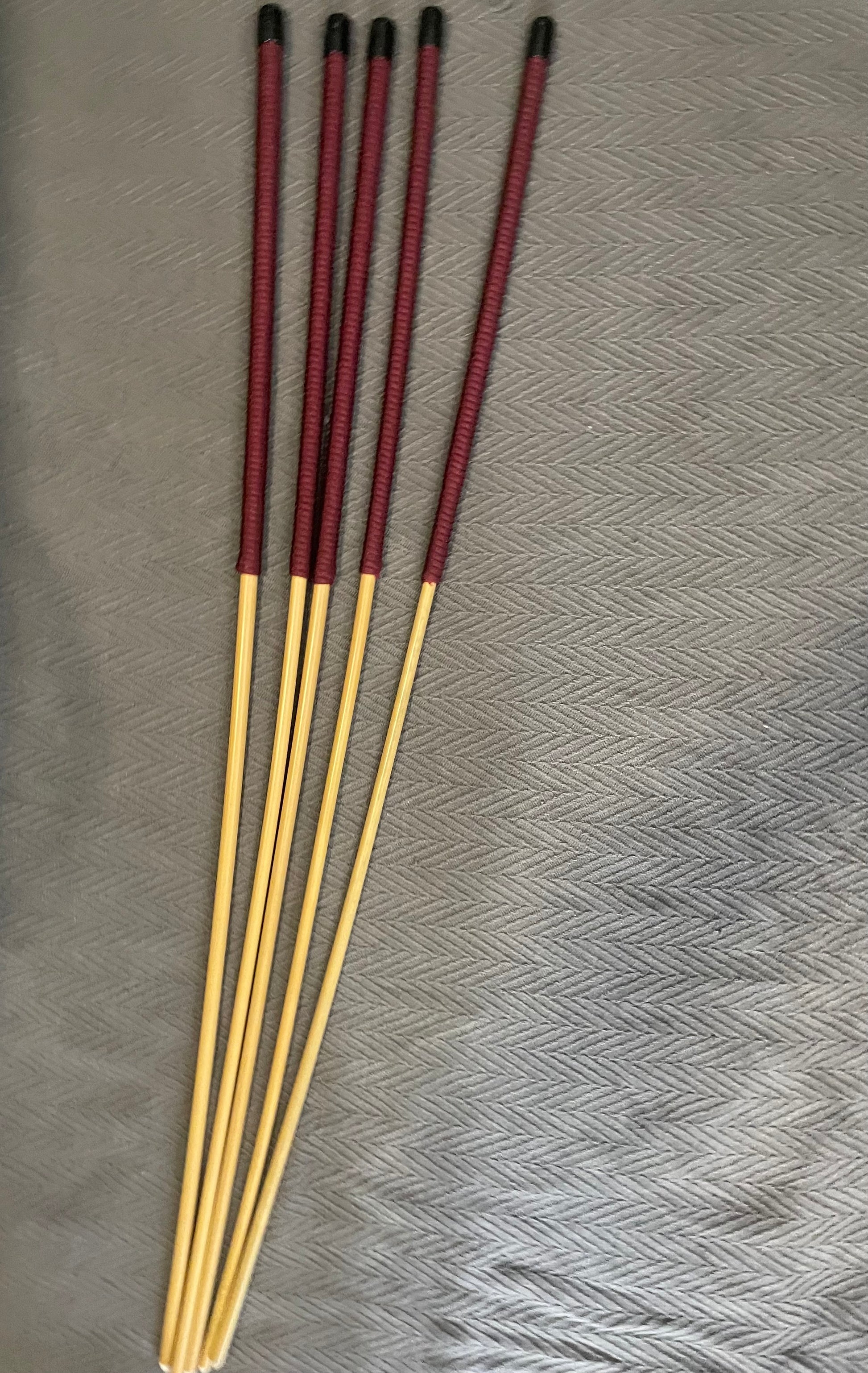 No Knot Dragon Canes / Ultimate Dragon Cane / Knotless Rattan Cane / BDSM Rattan Cane Set of 5 Canes - 95 cms length - Burgundy Paracord Handles