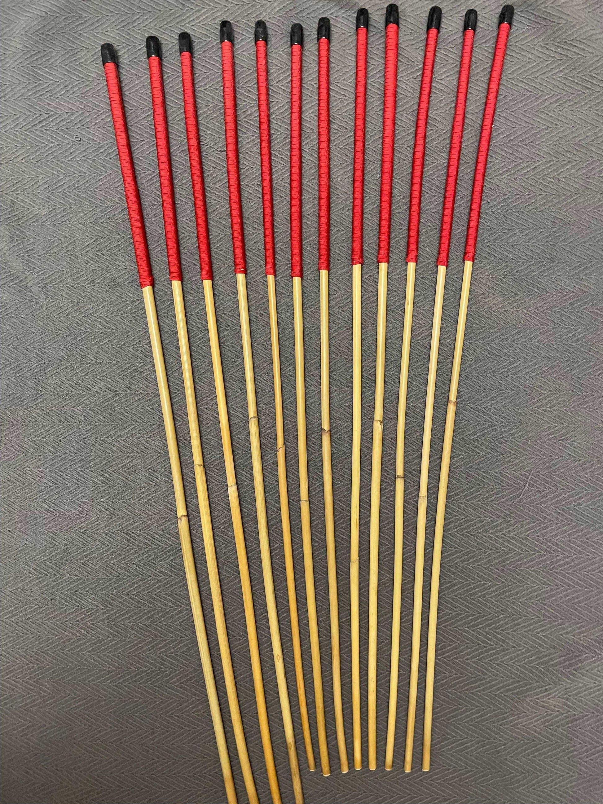 Set of 12 Natural Dragon Rattan Punishment Canes / School Canes / Whipping Canes - PRO SET - 95/100 cms Length - Stripewell Canes