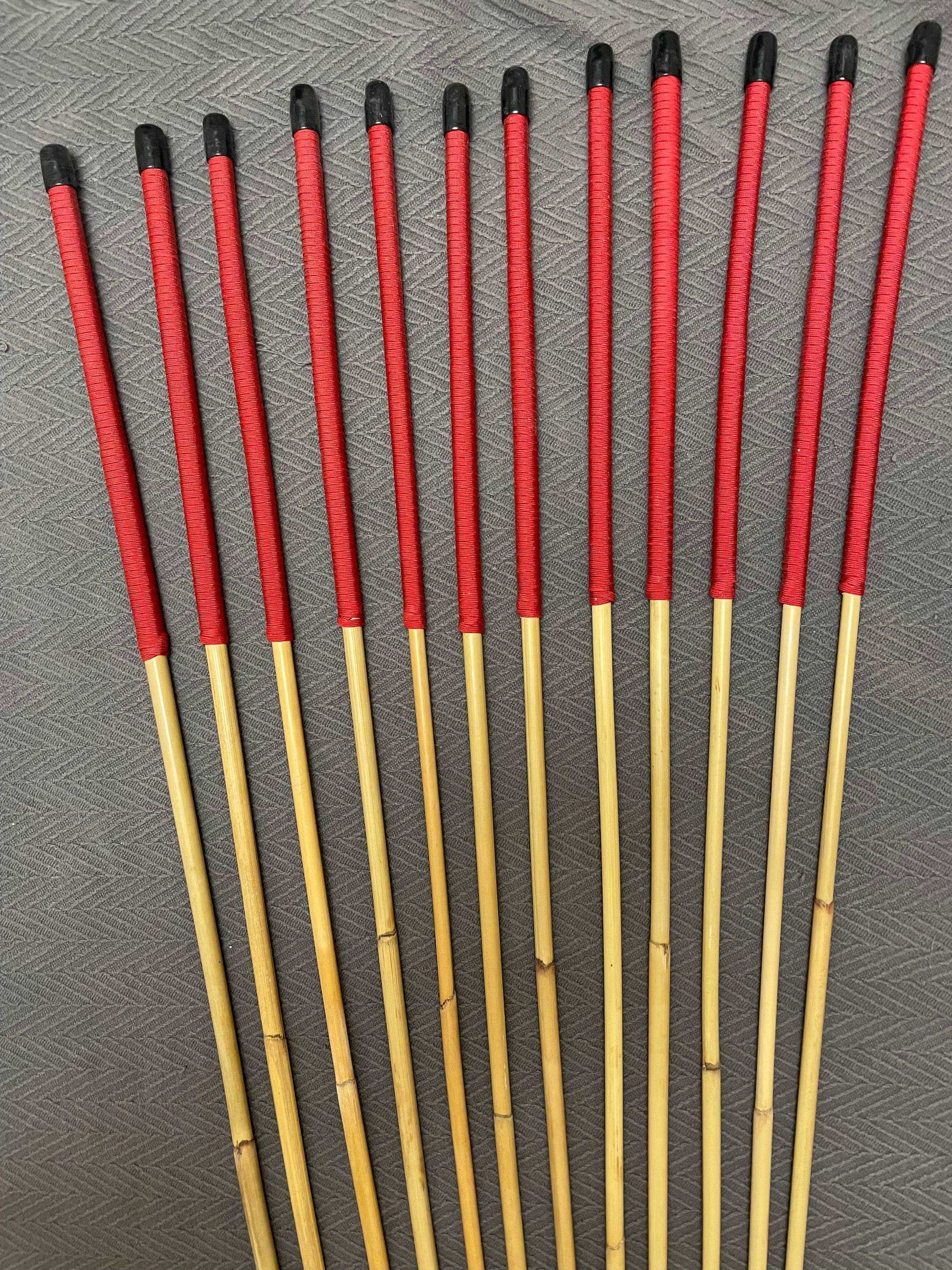 Set of 12 Natural Dragon Rattan Punishment Canes / School Canes / Whipping Canes - PRO SET - 95/100 cms Length - Stripewell Canes