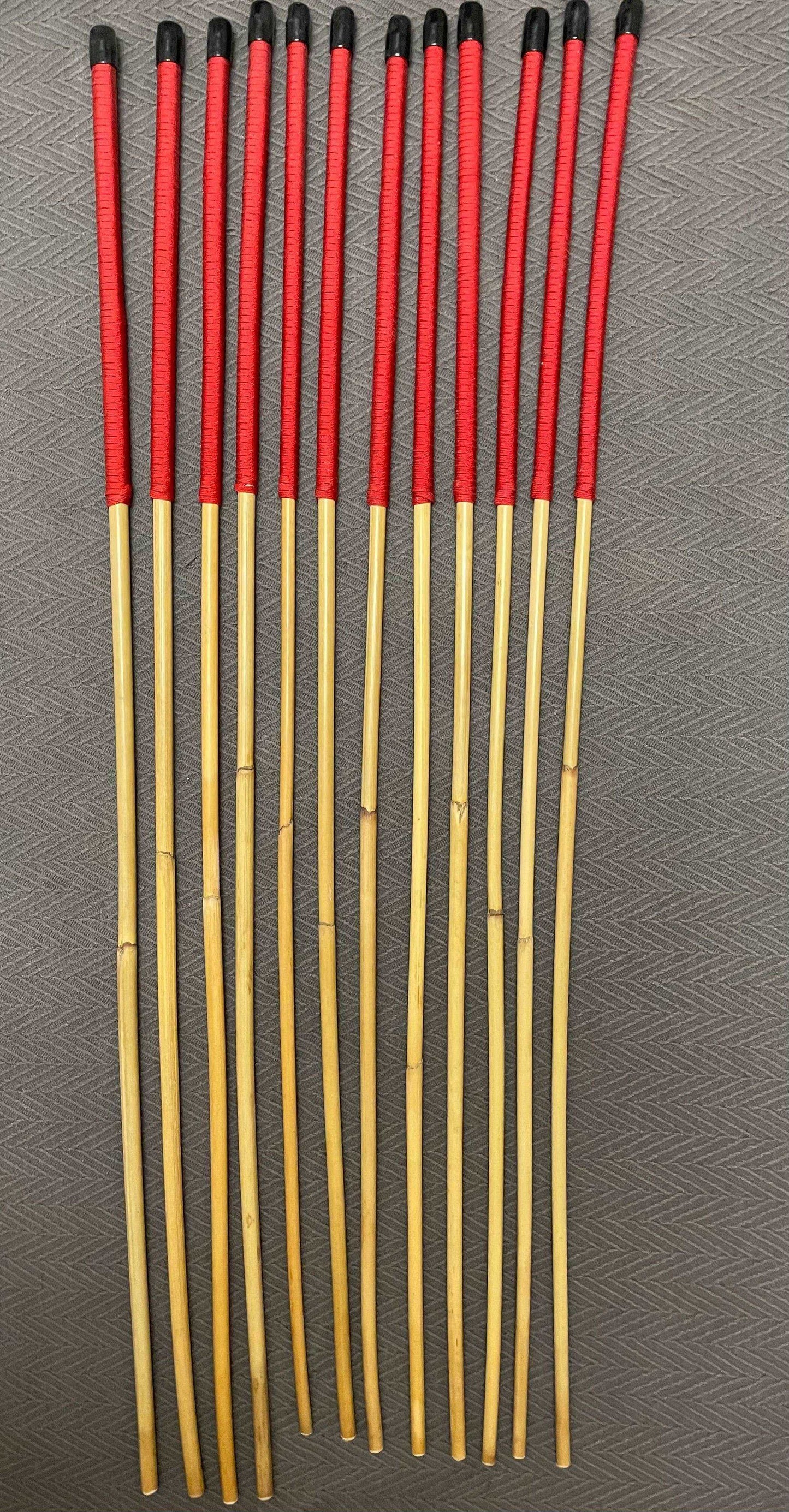 Set of 12 Natural Dragon Rattan Punishment Canes / School Canes / Whipping Canes - PRO SET - 95/100 cms Length - Stripewell Canes