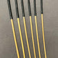Professional Dominatrix Signature Set of 6 Natural Dragon Canes - 100 cms Length & 7 -12.5 mm D - Roo Leather Handles - Coated Finish - Stripewell Canes