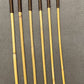 Six of the Best Set of 6 Dragon Canes / School Canes / BDSM Canes - 90 cms L & 7.5 - 12.5 mm D - Burgundy / Brown Handles - Stripewell Canes