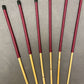 Six of the Best Set of 6 Dragon Canes / School Canes / BDSM Canes - 90 cms L & 7.5 - 12.5 mm D - Burgundy / Brown Handles - Stripewell Canes