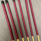 Six of the Best Set of 6 Dragon Canes / School Canes / BDSM Canes - 90 cms L & 7.5 - 12.5 mm D - Burgundy / Brown Handles - Stripewell Canes
