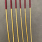 Six of the Best Set of 6 Dragon Canes / School Canes / BDSM Canes - 90 cms L & 7.5 - 12.5 mm D - Burgundy / Brown Handles - Stripewell Canes