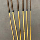 Pro Disciplinarian Set of 6 Natural Dragon Rattan Canes / School Canes / Whipping Canes - PRO SET - 95/100 cms Length - BRANDY Kangaroo Leather Handles