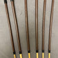 Pro Disciplinarian Set of 6 Natural Dragon Rattan Canes / School Canes / Whipping Canes - PRO SET - 95/100 cms Length - BRANDY Kangaroo Leather Handles