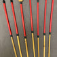Pro Disciplinarian Dungeon Set of 7 Dragon Canes / BDSM Dominatrix Canes - 95 - 110 cms L - Red Kangaroo Leather Handles - Stripewell Canes